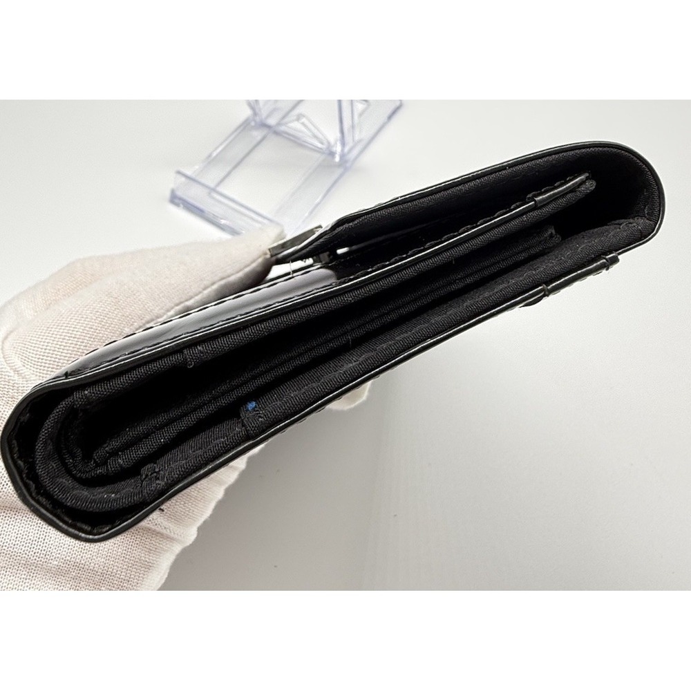 Lauren Ralph Lauren Black Nylon Patent Leather RLL Wallet Trifold Card Wallet - Picture 7 of 9